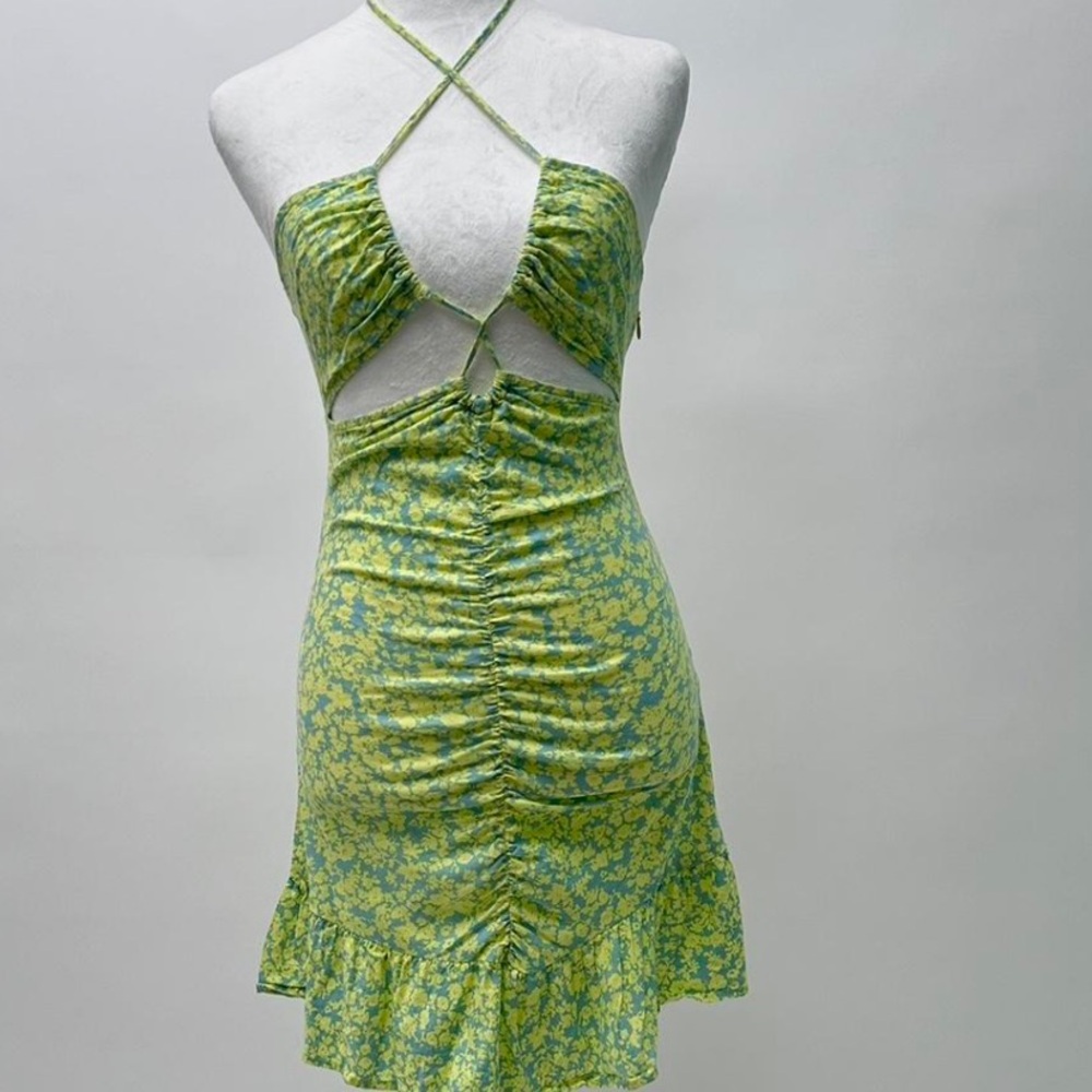 ZARA halter ruched mini dress
